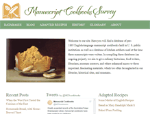 Tablet Screenshot of manuscriptcookbookssurvey.com